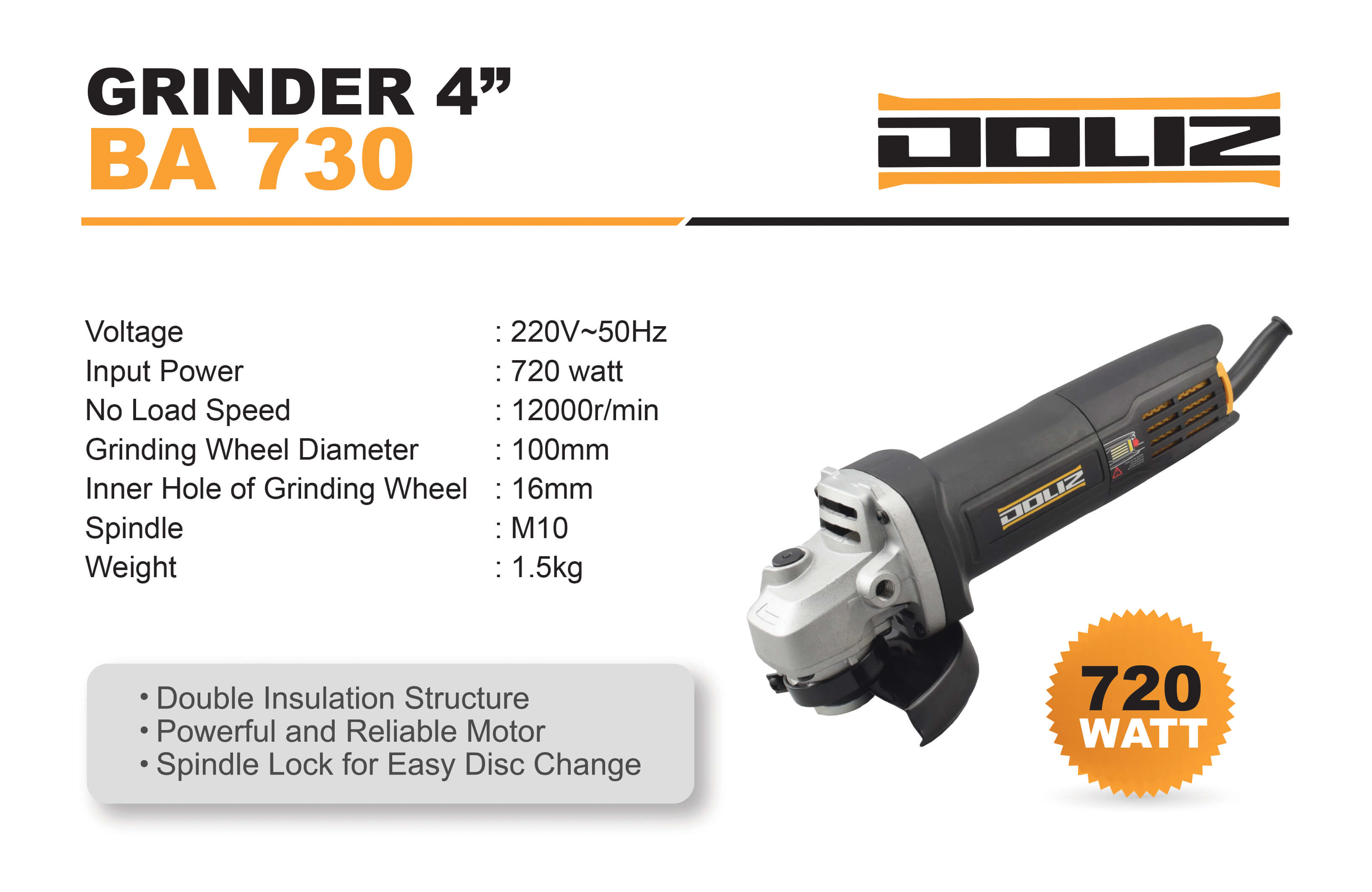 doliz grinder ba 730 4 inch