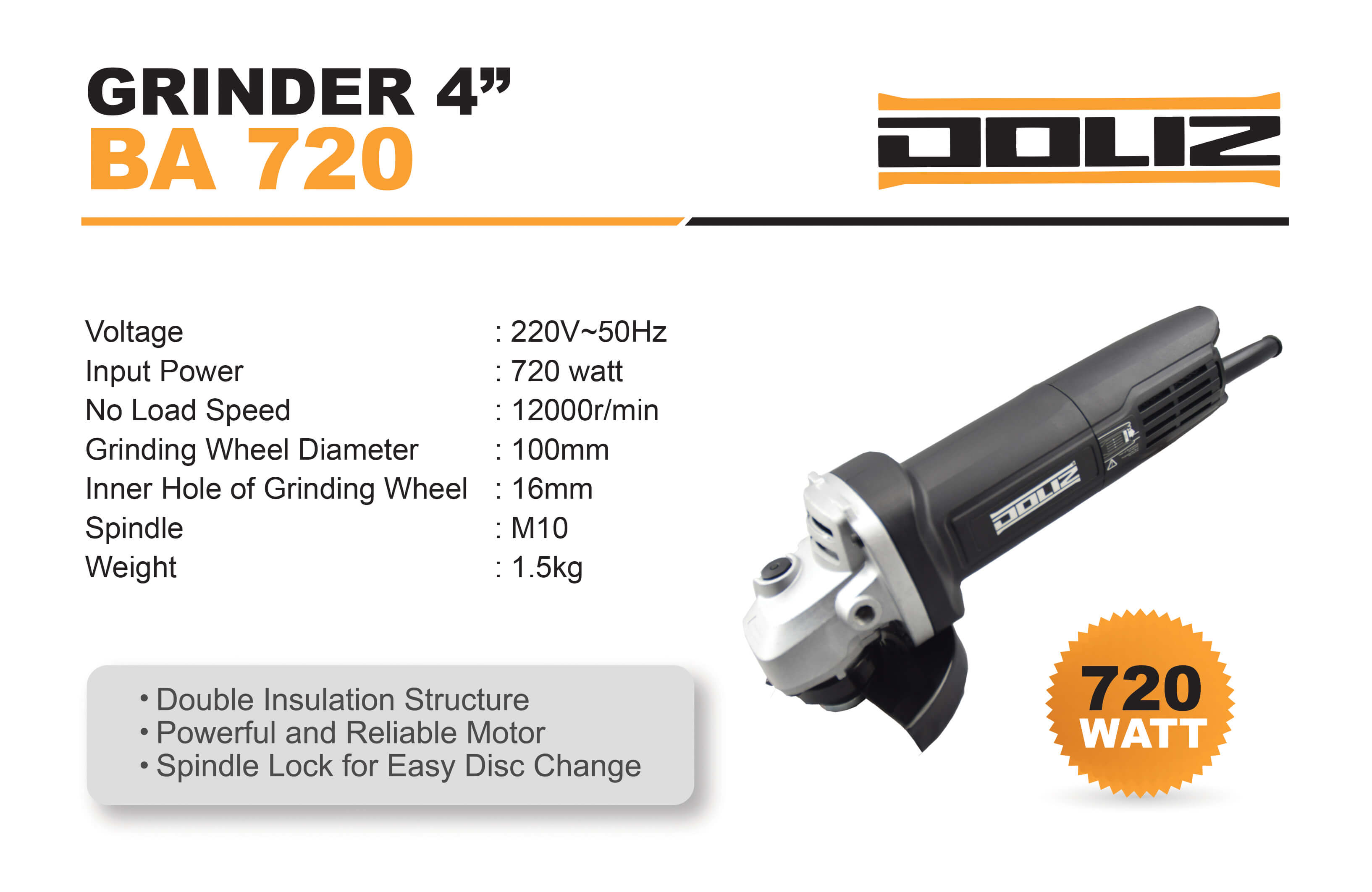 doliz grinder ba 720 4 inch