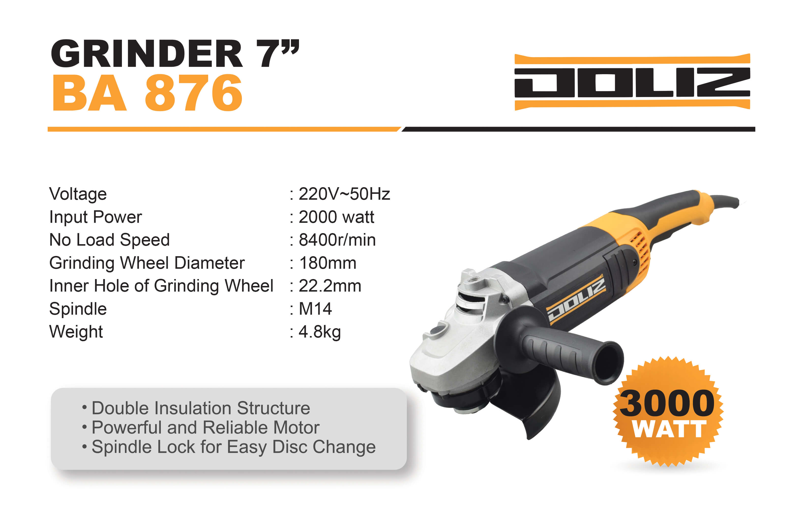 doliz grinder ba 876 7 inch