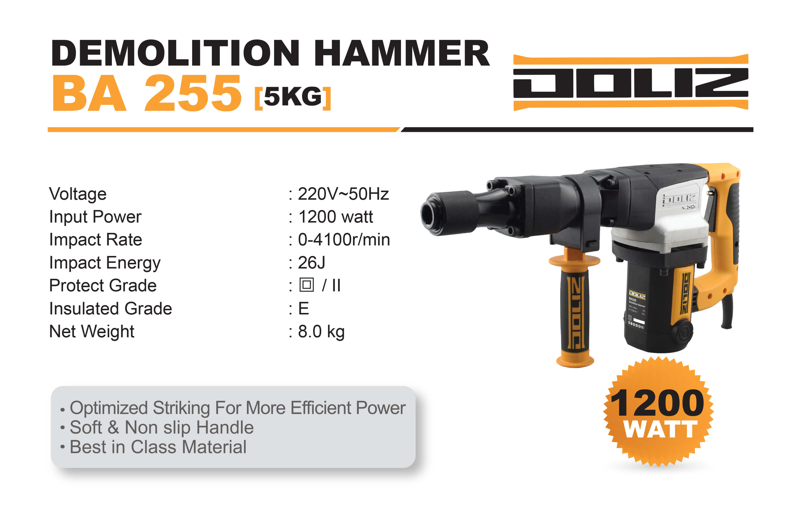 doliz demolition hammer ba 255